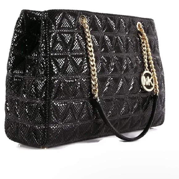 Michael Kors Susannah Quilted Embossed LeatherTote Designer Bag Handbag $498NWOT - Picture 4 of 5